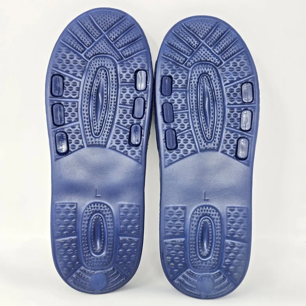 BYRIVER Acupressure Massage Slippers Navy Blue Sandals Size L Mens 9-10